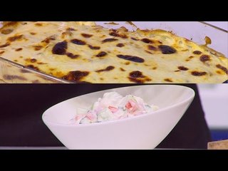 صينية تونة بالبطاطس والقشطة - سلطة خيار | شبكة وصنارة حلقة كاملة