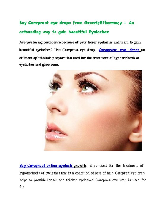 Buy Careprost Eye Drops Online from Genericepharmacy.net in UK USA