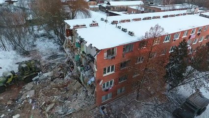 Обрушение общежития в Чернигове.Видео с квадракоптера.
