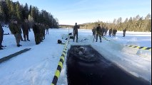 US Marines Try Horrible Norwegian Test  Swimming in Frozen Water