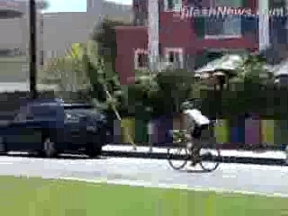 Patrick Dempsey (a.k.a Dr McDreamy) is seen riding his bike