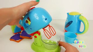Toaster Mixer Kettle Kitchen Toy Playset Cooking with Candy and Play Doh