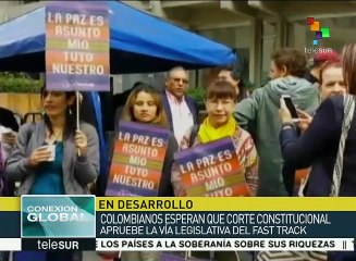Piden colombianos a Corte Constitucional apruebe vía fast track de paz