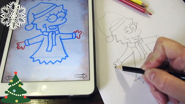Как нарисовать Симпсоны Лизу на Новый год How to draw Simpsons Liza on Christmas