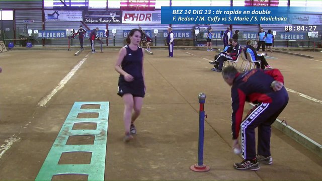 Troisième tour, tir rapide double, Béziers contre Digoin, Club Elite Féminin, J5, Sport Boules, saison 2016-2017