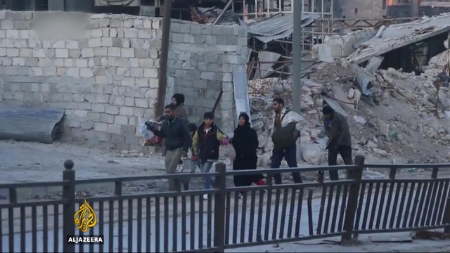 Aleppo onslaught: Civilians flee intense air strikes