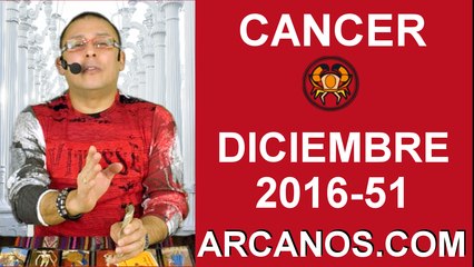 CANCER DICIEMBRE 2016-11 al 17 Dic 2016-Amor Solteros Parejas Dinero Trabajo-ARCANOS.COM