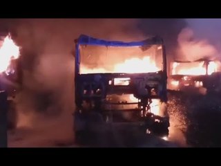Verona - Due incendi distruggono 21 camion (12.12.16)