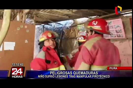 Piura: niño sufre quemaduras por explosión de pirotécnico