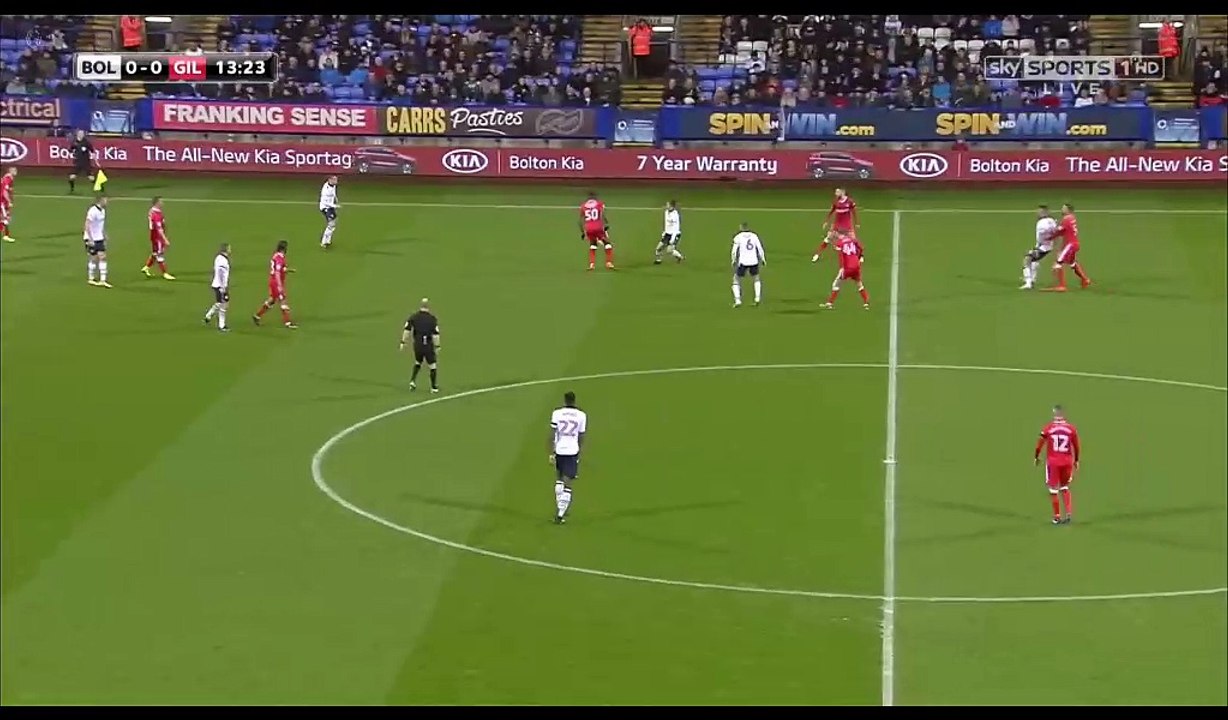 Gary Madine Goal HD - Bolton 1-0 Gillingham FC - 12.12.2016