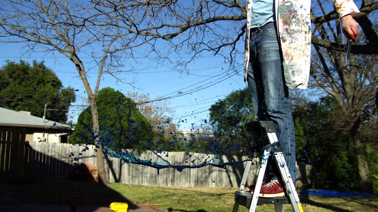 Spinning Water Galaxies - Interesting fluid physics - The Slow Mo Guys