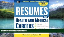 Buy Editors of VGM Career Books Resumes for Health and Medical Careers (McGraw-Hill Professional
