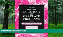 Pre Order The Official Gre Cgs Directory of Graduate Programs: Arts, Humanities, Other Fields