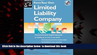 Pre Order Form Your Own Limited Liability Company (2nd Ed.) Anthony Mancuso Full Ebook