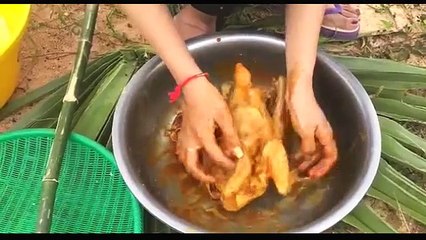 Beautiful Girl Cooking | How to Grill Chicken in Cambodia | Country food in my village