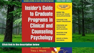 Buy John C. Norcross PhD Insider s Guide to Graduate Programs in Clinical and Counseling