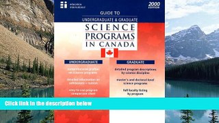 Buy Education International Guide to Undergraduate   Graduate Science Programs in Canada 2000