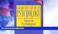 Best Price Graduate Study in Psychology 1998-1999: With 1999 Addendum American Psychological