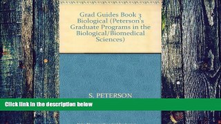 Pre Order Grad Guides Book 3: Biological Scis 2003 (Peterson s Programs in the Biological