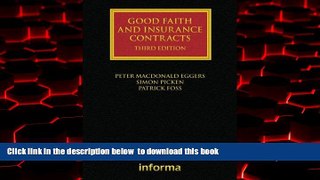 Pre Order Good Faith and Insurance Contracts (Lloyd s Insurance Law Library) Peter MacDonald