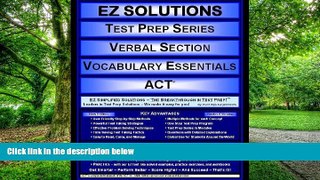 Pre Order EZ Solutions - Test Prep Series - Verbal Section - Vocabulary Essentials - ACT