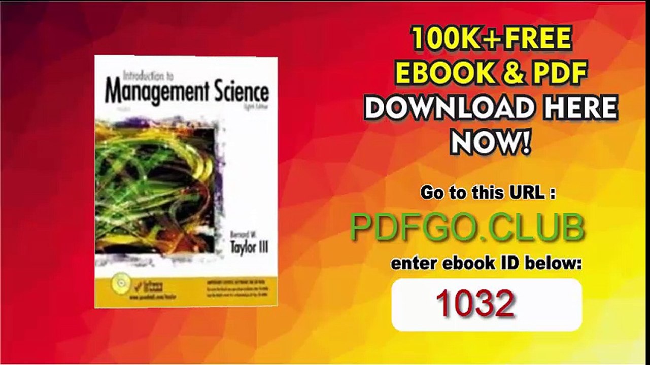 ntroduction to Management Science