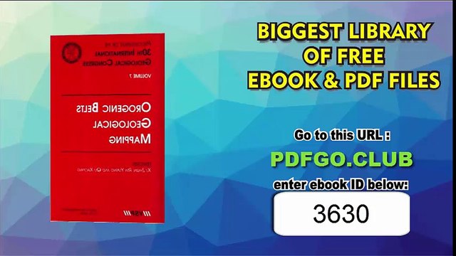 Orogenic Belts, Geological Mapping_ Proceedings of the 30th International Geological Congress, Volume 7 1st Edition