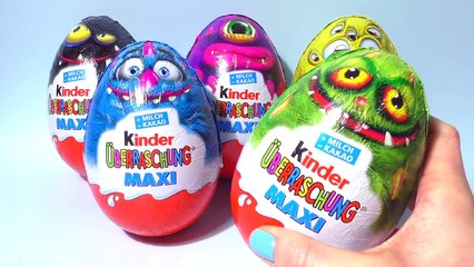 Скачать видео: Kinder MAXI Surprise Eggs Toys Киндер Сюрприз Игрушки Kinder Überraschung Easter Eggs