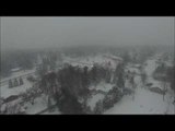 Drone Footage Shows Heavy Snow Near Detroit