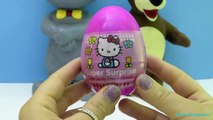 Surprise Eggs Talking Tom With Маша и Медведь And Kinder Surprise Eggs Hello Kitty