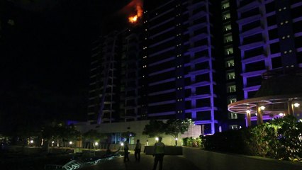 اندلاع حريق في مبنى بجزيرة النخلة في دبي ولا ضحايا