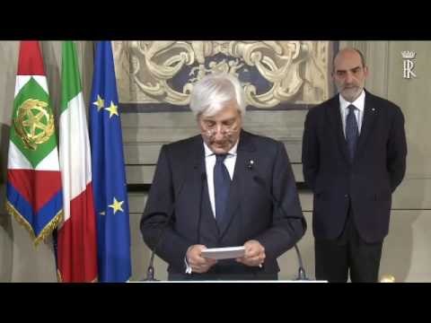 Roma - Zampetti comunica lo scioglimento della riserva di Gentiloni (12.12.16)