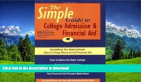 Pre Order The Simple Guide to College Admission   Financial Aid On Book