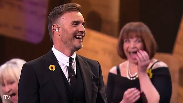 Half naked David Walliams surprises Gary Barlow at Royal Variety