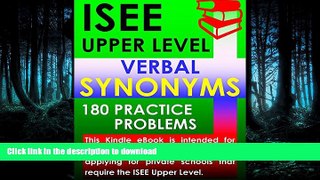 Hardcover ISEE Upper Level Verbal Synonyms - 180 Practice Problems Full Book
