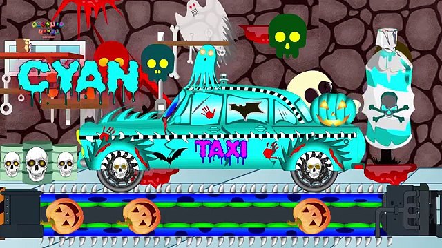 Scary Color Vehicles | Scary Color Taxi | Haunted House Monster Truck - Learn colors