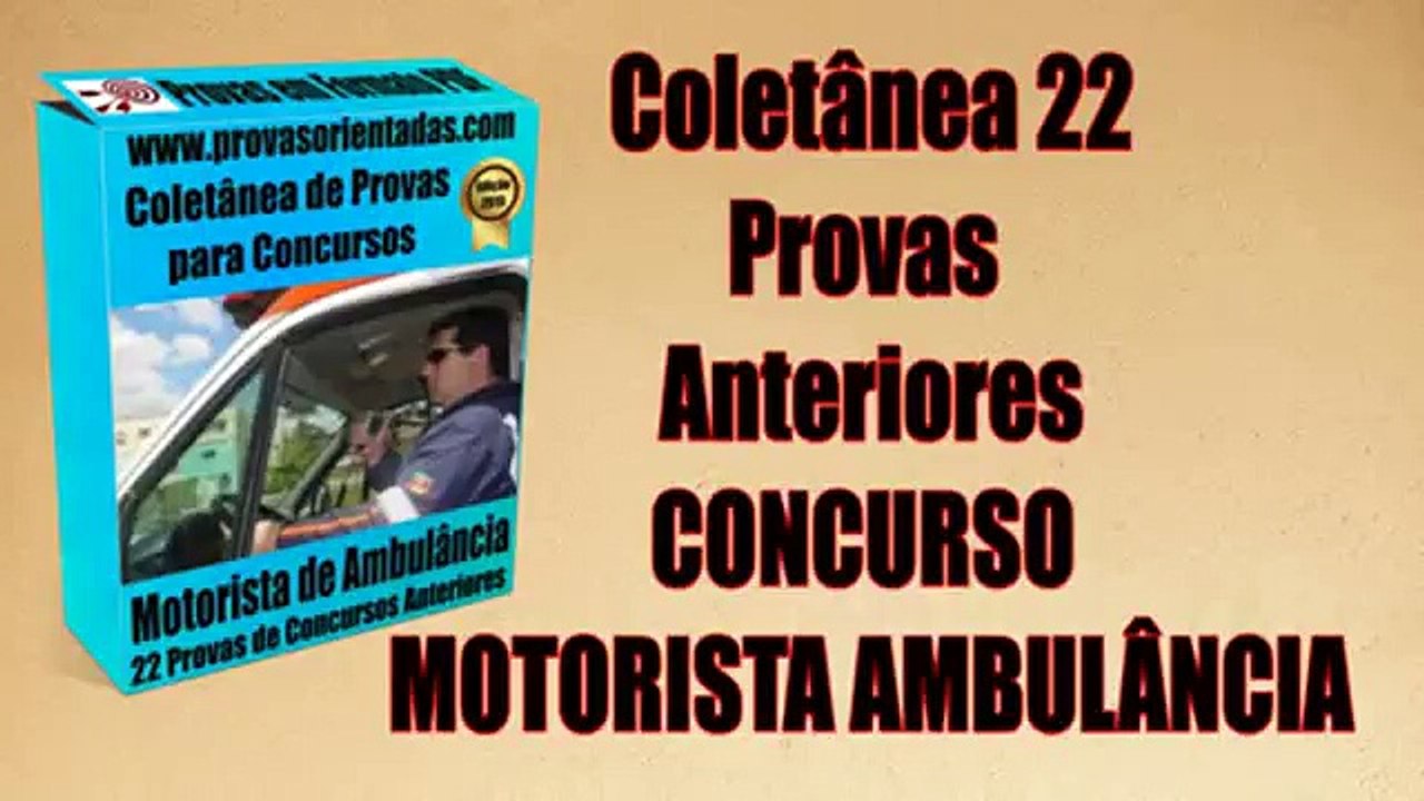 Provas Concurso Motorista de Ambulância