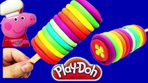 PLAY DOH TOYS FROZEN! - MAKE Circle Rainbow ice cream Playdoh with peppa pig