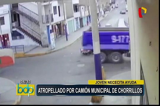 Continúa delicado de salud joven atropellado por camión municipal de Chorrillos