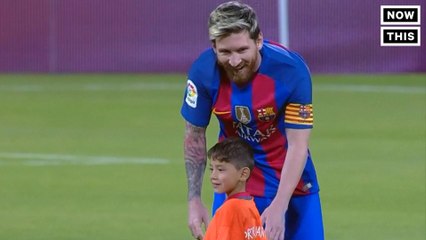 Lionel Messi Meets His Biggest Fan before Game