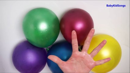 5 WET BALLOONS LEARN COLOURS BALLOON COMPILATION TOP FINGER NURSERY COLLECTION