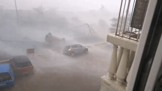 Cyclone Vardah Topples Cars in Chennai
