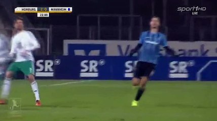 Marc Gallego Goal - FC 08 Homburg 2-0 Mannheim 13.12.2016 - Regionalliga Sudwest