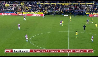 Nelson Oliveira Goal HD - Norwich 1-0 Aston Villa - 13.12.2016