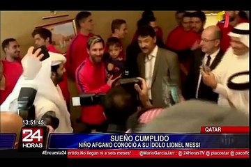 Lionel Messi conoció al niño afgano de la camiseta hecha con una bolsa de plástico
