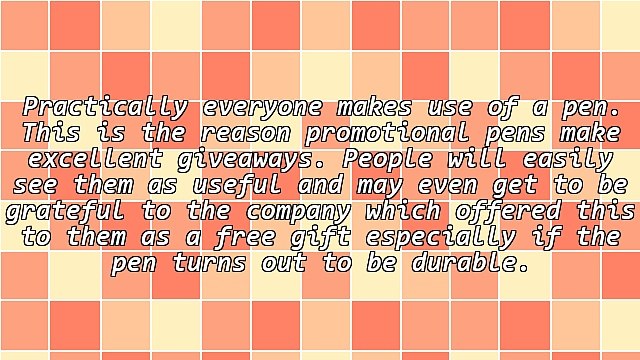 On Planning The Production Of Promotional Pens