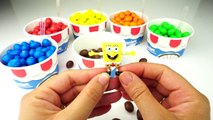 Learn colors m&ms Pretend Ice Cream Cups Surprise Toys with Paw Patrol, SpongeBob, Hulk, Spiderman