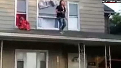 Stupid bad house jump fail