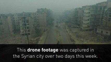 Drone footage shows Aleppo from the air as strikes resume