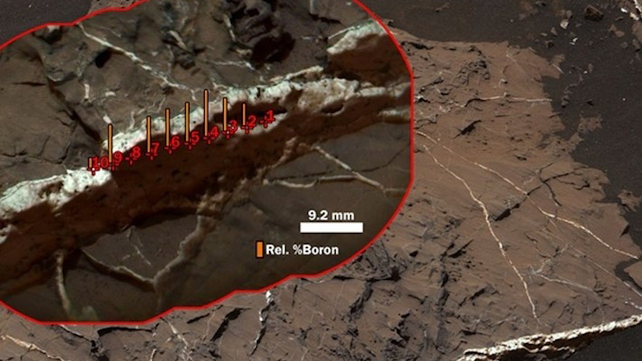Curiosity encuentra boro en Marte, firma del agua